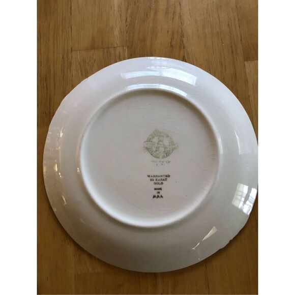 Vintage Paden City Pottery 22kt Gold Warranted Serving Set Of 4 Plate - Picture 3 of 16